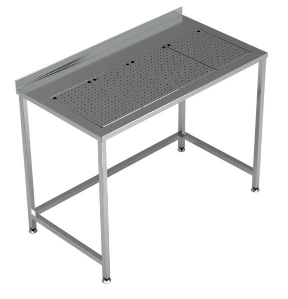 Arbeitstisch mit Abtropfblech – Edelstahl, 1200x650 mm, für die Gastro