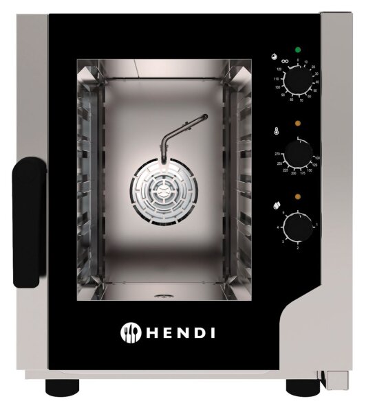Kombidämpfer HENDI Snack 5x GN 2/3 – Kompakter Elektro-Konvektionsdampfgarer mit Sprühdampf & Edelstahlgehäuse