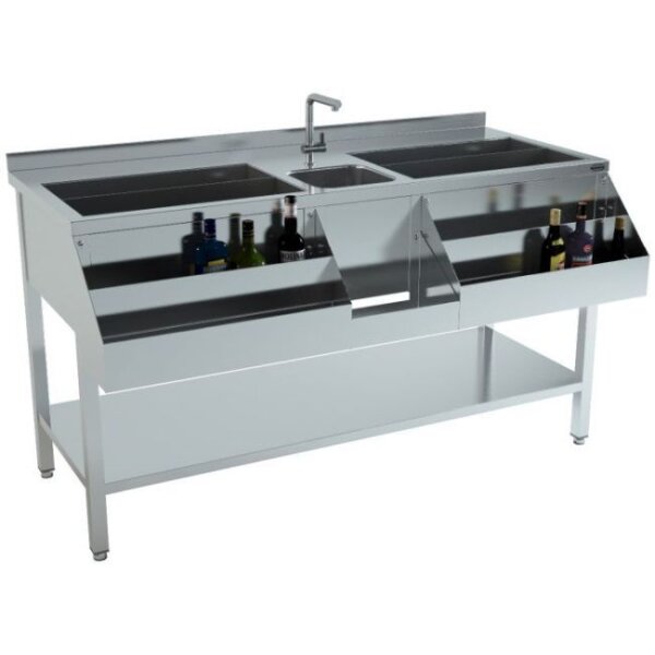 Combisteel Cocktailtheke mit Spülbecken aus Edelstahl