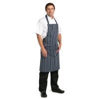 Whites Latzschürze mit Tasche blau-weiß gestreift