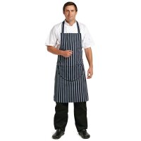 Whites Latzschürze mit Tasche blau-weiß gestreift