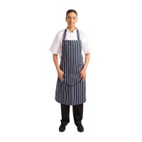 Whites Latzschürze mit Tasche blau-weiß gestreift