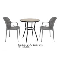 Bolero Marston runder Outdoor Tisch Schwarz 700mm