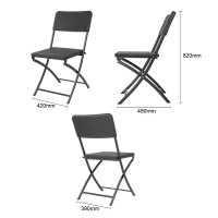 Bolero Rattan Klappstuhl Schwarz (2 Stück)