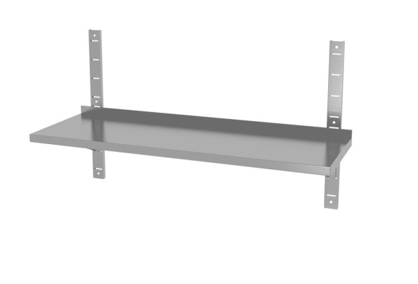 Wandablage einstellbar, einfach, mit 2 Halterungen, HENDI, 4 Stk., 1400x300x(H)600mm