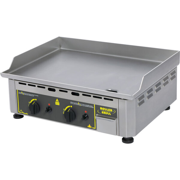 ROLLER GRILL Gas-Griddleplatte, Edelstahl-Grillfläche, zwei Heizzonen, Abmessung 600x450x190 mm (BxTxH), 5,5 kW