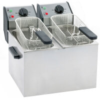 Fritteuse 10 Liter Edelstahl - 2x5 Liter,...