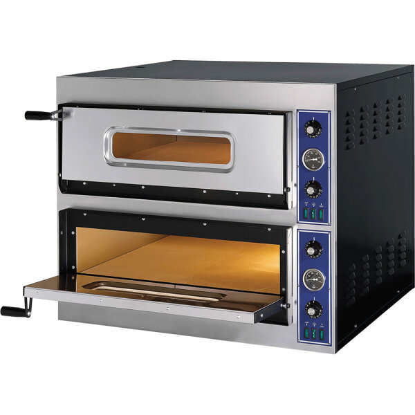 GGF Pizzaofen E-Start Line mit zwei Kammern für 12 Pizzen à 320 mm, 14,4 kW, 900x1080x750 mm (BxTxH)