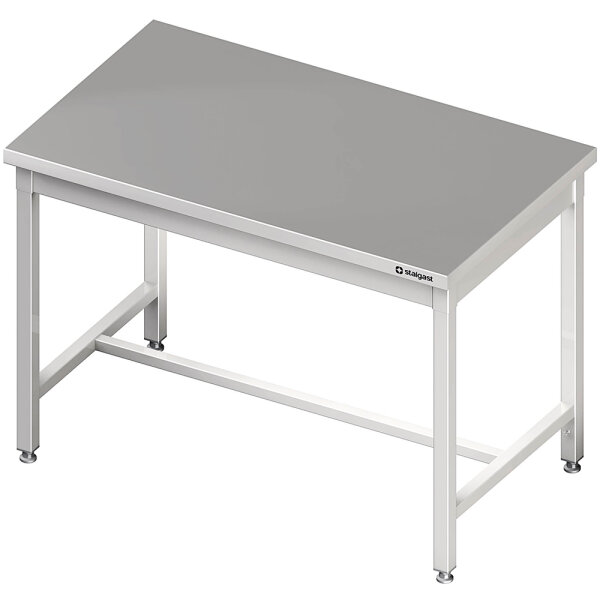 Zentralarbeitstisch mit mittiger Strebe, 1700x700x850 mm, ohne Aufkantung, verschweißt