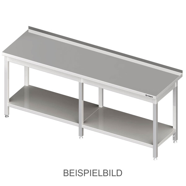 Arbeitstisch mit Grundboden, 2500x600x850 mm, ohne Aufkantung, verschweißt