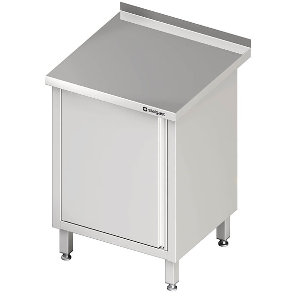 Arbeitsschrank mit Flügeltür, 600x600x850 mm, mit Aufkantung, verschweißt