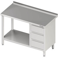 Arbeitstisch mit Grundboden, 1800x600x850 mm, mit 3er...