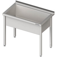 Topfspüle mit einem Becken, 800x600x850 mm, 300 mm Beckenhöhe, mit Aufkantung, verschweißt
