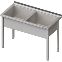 Topfspüle mit zwei Becken, 1400x600x850 mm, 300 mm...