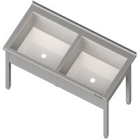 Topfspüle mit zwei Becken, 1600x600x850 mm, 300 mm...