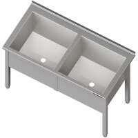 Topfspüle mit zwei Becken, 1400x600x850 mm, 400 mm...