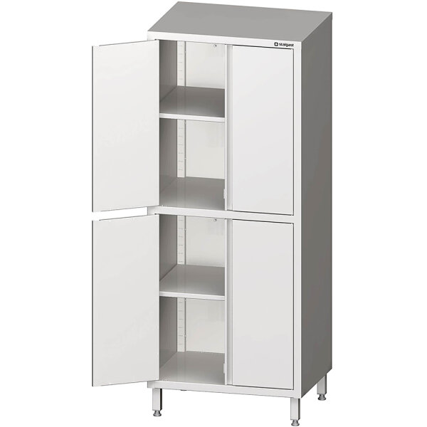 Hochschrank mit Flügeltüren, 900x700x2000 mm, mit zwei Schrankräumen, verschweißt