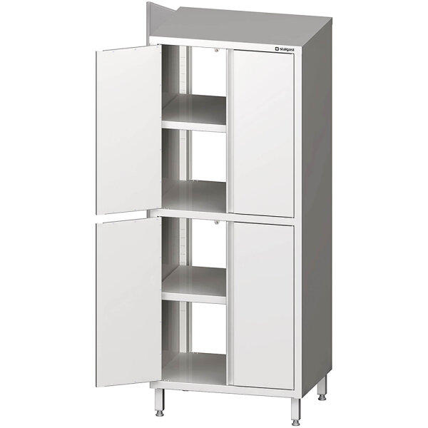 Durchreiche-Hochschrank mit Flügeltüren, 1200x700x2000 mm, mit zwei Schrankräumen, verschweißt
