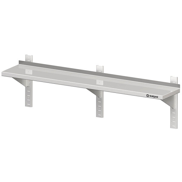Wandbord mit Konsolen und Wandschienen 1800x400x400 mm höhenverstellbar, verschweißt