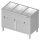 Bain-Marie Standgerät mit geschlossenem Unterbau und separaten Becken,  für 4x GN1/1410x600x850 mm