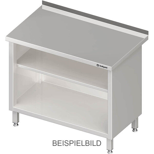 Arbeitsschrank offen, mit Grund- und Zwischenboden, 900x700x850 mm, ohne Aufkantung, verschweißt