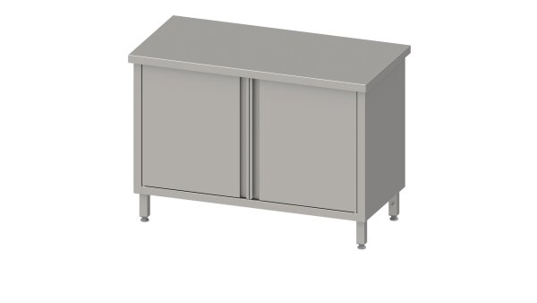 Arbeitsschrank mit Flügeltüren, 900x700x850 mm, ohne Aufkantung, verschweißt