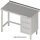 Arbeitstisch ohne Grundboden, 800x600x850 mm, mit 3er Schubladenblock links, ohne Aufkantung, verschweißt
