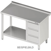 Arbeitstisch mit Grundboden, 800x600x850 mm, mit 3er...
