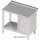 Arbeitstisch mit Grundboden, 800x600x850 mm, mit Flügeltürschrank links, ohne Aufkantung, verschweißt