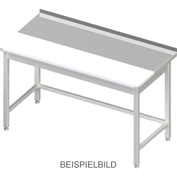 Arbeitstisch ohne Grundboden, 1300x700x850 mm, mit bündig eingelassener PE-Schneideplatte, ohne Aufkantung, verschweißt