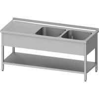 Spültisch mit Grundboden 1300x600x850 mm, mit zwei...
