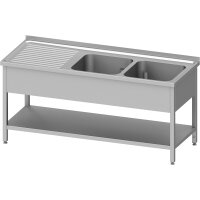 Spültisch mit Grundboden 1400x600x850 mm, mit zwei...