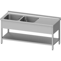 Spültisch mit Grundboden 1100x700x850 mm, mit zwei...