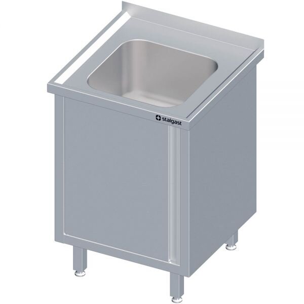 Spülschrank mit Flügeltür 600x700x850 mm, mit einem Becken mit Aufkantung, verschweißt