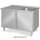 Spülschrank mit Flügeltüren 1200x700x850 mm, mit einem Becken links, mit Aufkantung, verschweißt