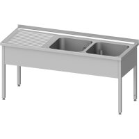 Spültisch ohne Grundboden 1400x600x850 mm, mit zwei...