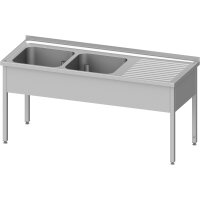 Spültisch ohne Grundboden 1400x600x850 mm, mit zwei...