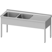 Spültisch ohne Grundboden 1100x700x850 mm, mit zwei...