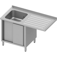 Spülschrank mit Schiebetüren und Überstand...