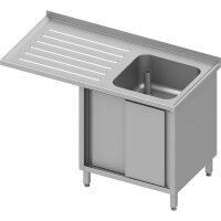 Spülschrank mit Schiebetüren und Überstand...