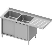 Spülschrank mit Schiebetüren und Überstand...