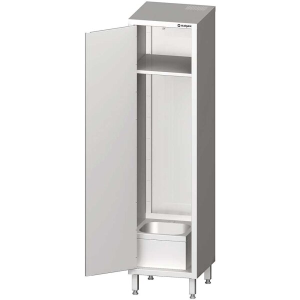 Hochschrank mit Spülbecken für Reinigungsutensilien, 500 x 500 x 2000 mm (BxTxH)