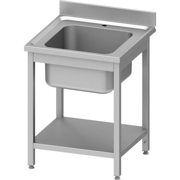 Spültisch ECO mit Grundboden 600x600x850 mm, mit einem Becken, mit Aufkantung, Selbstmontage