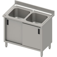 Spülschrank mit zwei Becken und Schiebetüren,...