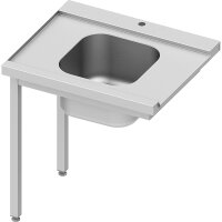 Zulauftisch ECO auf zwei Beinen mit einem Becken...