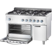 Gasherd 6 Brenner mit Gasbackofen Serie 700 ND - G20, 6-Brenner  (3,5+3x5+2x7)