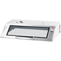 Elektro-Griddleplatte als Tischgerät mit Deckel, 800x700 mm, ½ glatte/½ gerillte Grillfläche, Serie 700 ND