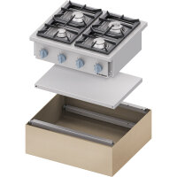 Gasherd Serie 700 - G20, 4-Brenner (2x5+2x7), 800 x 700 x...