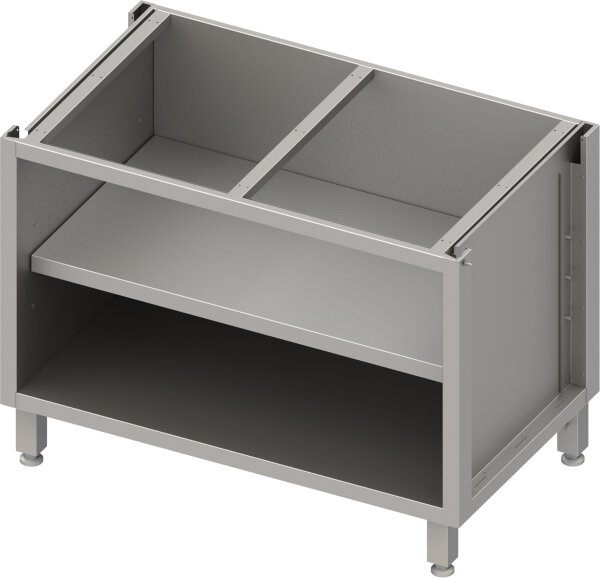 Unterschrank Boxversion 2.0, für Beine/Sockelrahmen, offen, mit Zwischenboden 1200x640x660 mm