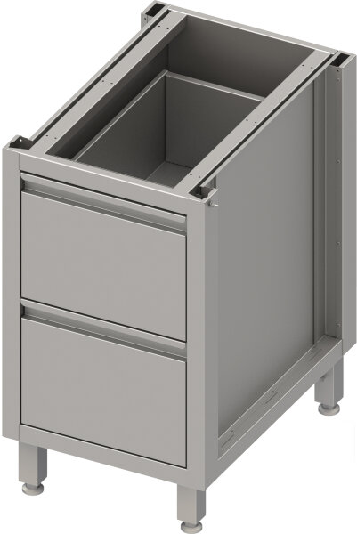 Unterschrank Boxversion 2.0, für Beine/Sockelrahmen, mit zwei Schubladen 450x540x660 mm